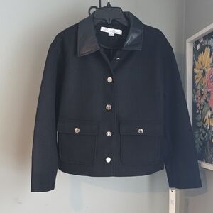 🆕️ Kenneth Cole Black Jacket with Silver Accents NWT Size S